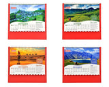 2026 desk calendar month pages: September, October, November, December with spiral binding