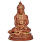 Brass Meditating God Hanuman with Ramayan Idol Sculpture Statue (Height: 7.5 Inch)