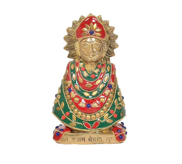 Brass Baba Khatu Shyam ji Idol (Height: 6 Inch) Entryway Setting