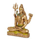 Resin Shiva Sitting with 4 Arms for Home Decor Mandir Showpiece (Bonded Bronze,Multi-Colour) Height: 6 Inches