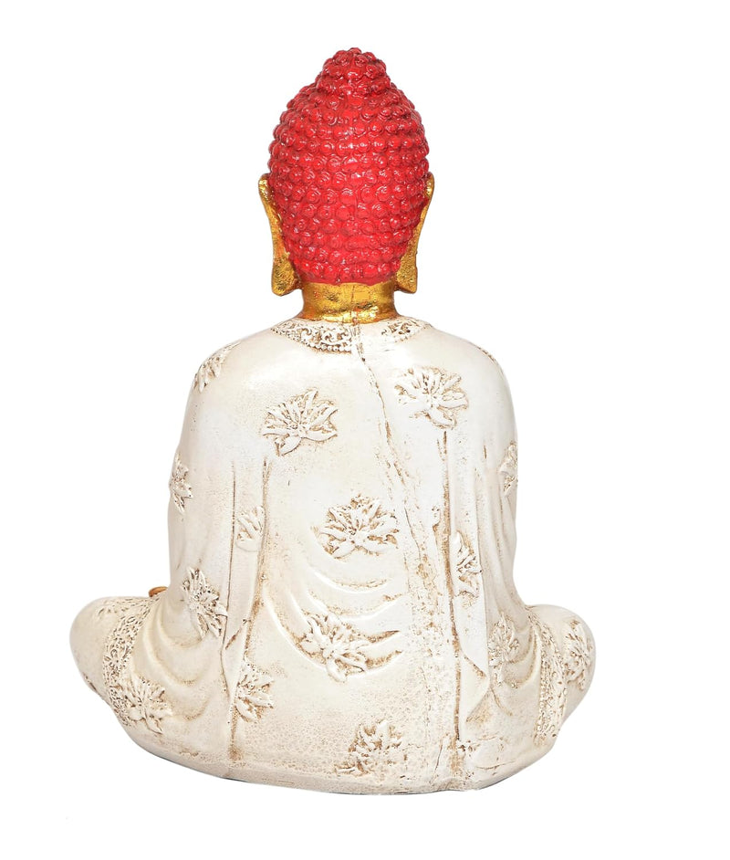 Resin Buddha Statue for Table Decor Living Room Home Decor and Office (Height: 9 Inch)