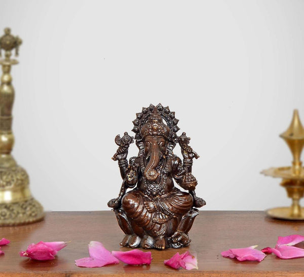 Superfine Brass Lord Ganesha Idol (Height: 2.5 Inch)