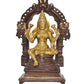 Brass Lakshmi Idol Laxmi Goddess Lakshmi Sitting Statue for Puja Temple at Home Decor Office (Height: 8 Inch)