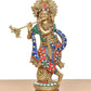 Brass Lord Krishna Idol Playing Flute (Height 15 Inch)