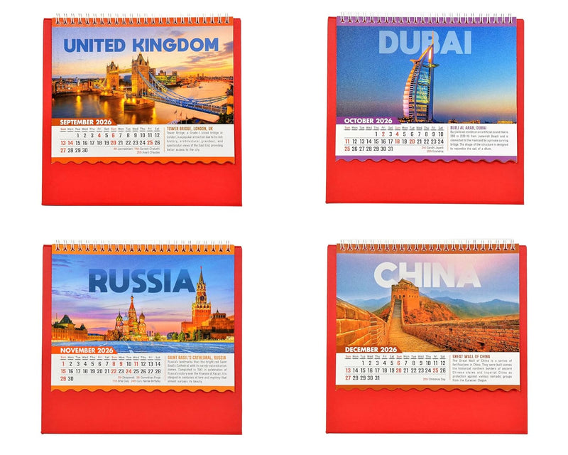 Table Calendar 2026 Explore Your Destination |12 Months| (Size 8.5 x 9 Inch)