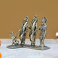 Bronze Ram Darbar with Sita Lakshman Hanuman Bronze Finish Statue, for Home Decor Pooja Mandir (Height 3 inch)