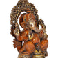 Brass Lord Ganesha Idol Ganesh Statue Sculpture for Home Decor Office Mandir Pooja Decorative Showpiece (Height 8 Inch)