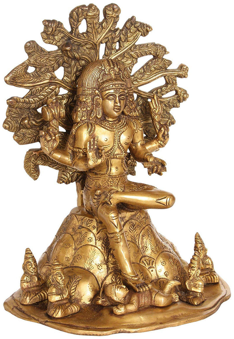 Brass Dakshinamurti Shiva Statue (Height 12 Inch)