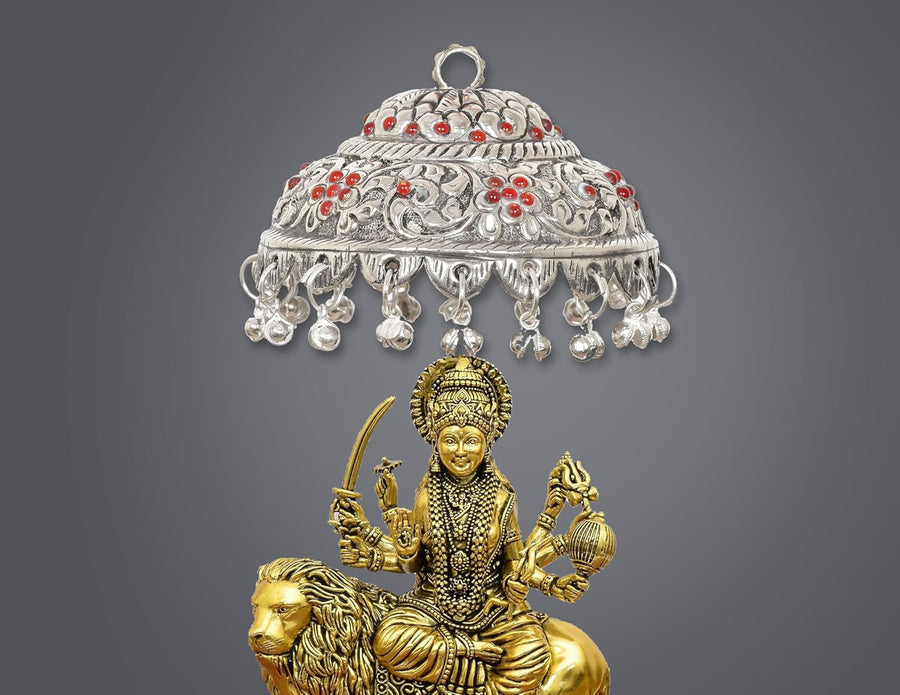 Metal Silver Carved Chattar (Height : 2.5 Inch) Craft Detail