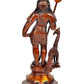 Lord Kartikeya Brass Idol Figurine Standing Murgan with Peacock Sculpture Showpiece Bronze Color Height 10 Inches