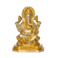 Brass Lord Ganesha Ganpati Idol Vinayak Religious Statue for Home Pooja Mandir (Height 4.5 Inch)