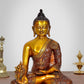 Brass Buddha Statue Handcrafted Spiritual Decor - Meditating Buddha Idol for Home Decor and Office (Height 10 Inch)