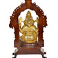 Brass Lord Ganesha Idol Sitting Ganesh Statue Decorative Sculpture for Home Decor Office Mandir Pooja Temple (Height 8 Inch)