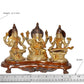 Brass Lakshmi Ganesh Saraswati Statue Idol Murti for Home Decor Pooja Mandir Diwali Decorative Showpiece (Height 6.5 inch)