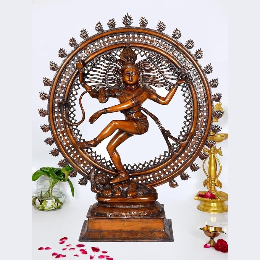 Brass Natraja Natraj Statue for Temple Home Decor | Multicolor | Height : 35 Inches