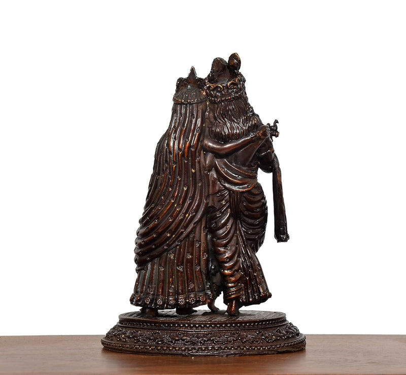 Bronze Radha Krishna Idol Standing Pose (Height : 6 Inch)