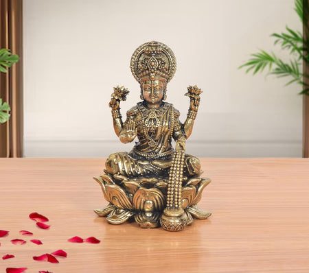 Superfine Brass Goddess Lakshmi Idol Sitting (Height 4 Inch)