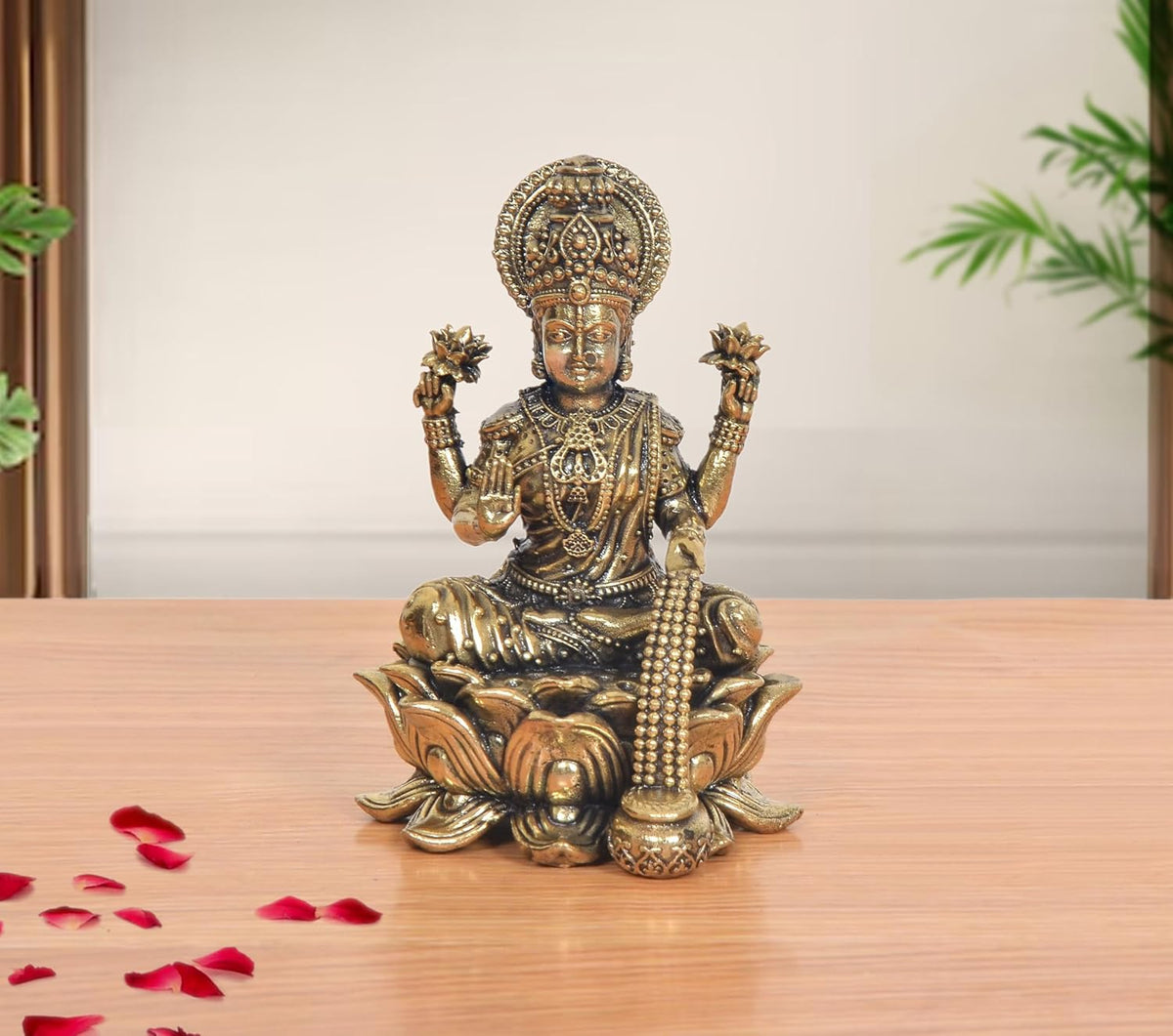 Superfine Brass Goddess Lakshmi Idol Sitting (Height 4 Inch)