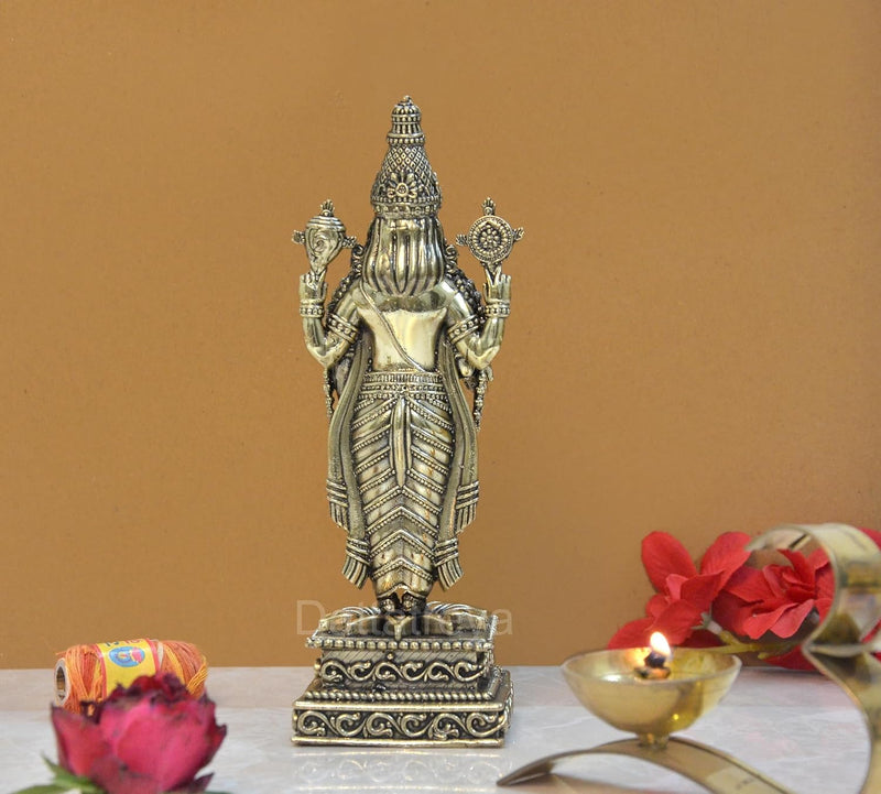 Bronze Lord Tirupati Bala Ji Idol Statue for Home Temple Office Figurine Showpiece (Height 8 Inch)