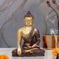 Brass Dhyan Mudra Buddha Statue - Handcrafted Spiritual Decor for Home Decor and Office Decor - Meditating Buddha Idol (Height 11 Inch)