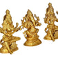 Brass Laskshmi Ganesh Saraswati Statue Idol On Base for Temple Mandir Home Decor | Height : 8 Inches