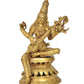 Brass Maa Saraswati Statue Handcrafted Hindu Goddess Saraswati Idol for Home Decor and Pooja Mandir Statue (Height 12 Inch)