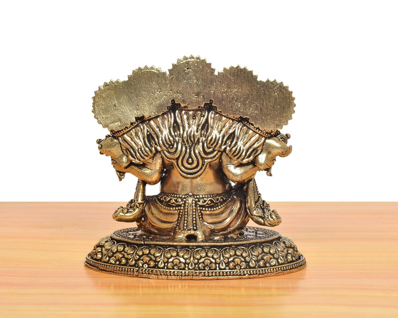 Bronze Panchmukhi Ganesha Five Head Murti (Height: 3.5 Inch)