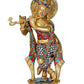 Brass Krishna Statue Idol with Inlay Work On Base for Home Decor | Height : 11 Inches