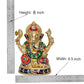 Brass Lord Ganesha Idol Ganesh Statue Decorative Sculpture for Home Decor Mandir Office Pooja Showpiece (Height 8 Inch)