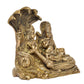 Maa Lakshmi with Lord Vishnu On Sheshnag Idol Statue for Home Mandir Temple Office Decor - (Brass, Height 6.5 Inch)