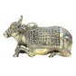 Brass Shiva Seated Nandi Statue Nandi Bull for Shiv Temple Showpiece Home Decor Pooja Mandir (Height: 1 Inch)