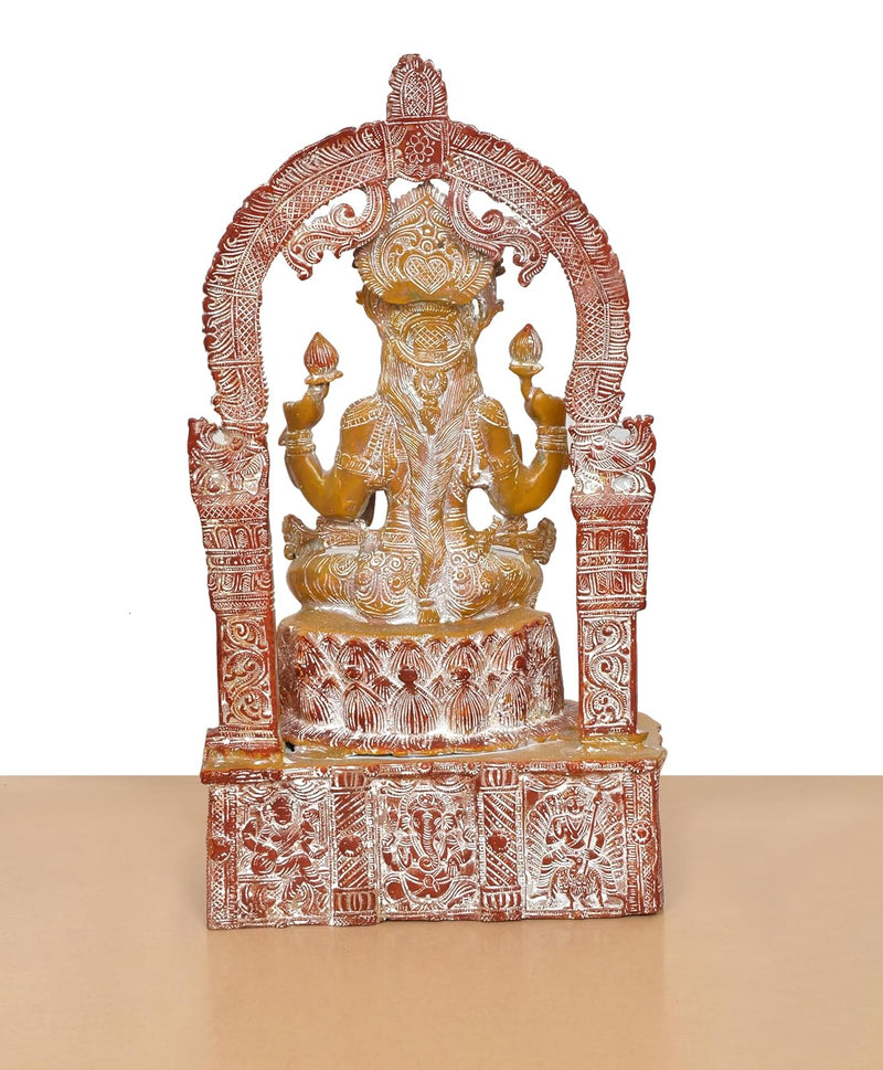 Brass Lakshmi Idol Laxmi Sitting Statue for The Puja Temple at Home Decor Office (Height: 20 Inch)