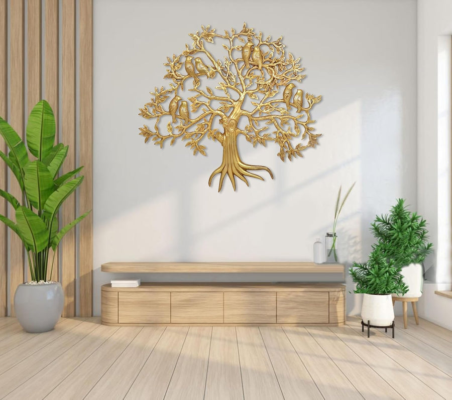 Brass Kalpavriksha Tree Wall Hanging (Height: 23 Inches) Craft Detail
