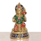 Brass Hanuman JI Sitting Statue Idol Sculpture Statue for Home Decor Pooja Mandir (Height: 7 Inch)