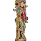 Brass Radha Rani Idol Radha Sculpture Idol Showpiece for Home Office Temple Decor, Height 15 Inches