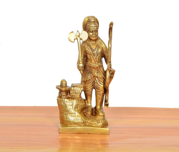 Brass Parshuram murti (Height: 11.5 Inch) Study Setting