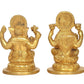 God Ganesha Lakshmi Idol Brass Statue Sitting On Lotus| Lakshmi Ganesh Murti (Height 4 Inch)