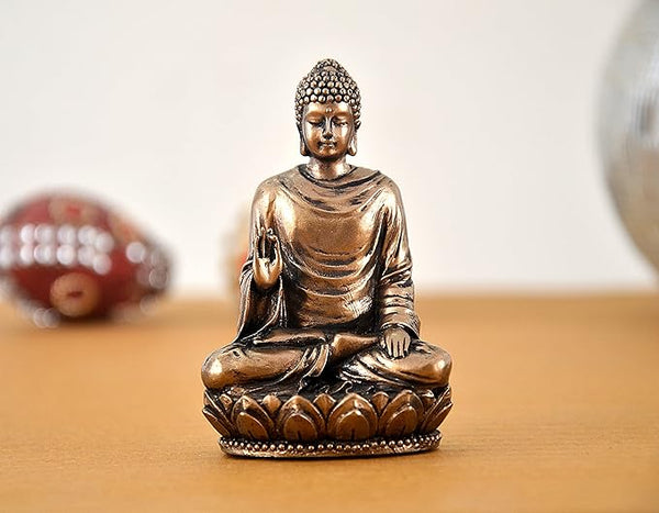 Resin Lord Buddha Idol Statue Sculpture Decorative Showpiece Gift Item Multicolour Height 3 Inches