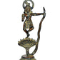 Brass Krishna Bhagwan Murti Dancing on Kaliya Naag - Religious Statue for Home Temple Pooja Mandir Office Decor (Height 13 Inch)