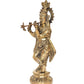 Brass Lord Krishna Idol Figurine Sculpture Playing Flute Statue, for Home Decor Mandir Pooja Decorative Showpiece, (Height 15 Inch)