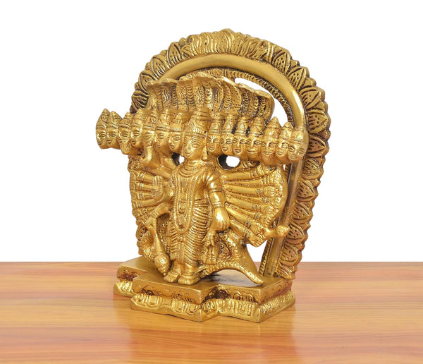 Brass Vishnu Virat Swaroop Avatar Statue Having 15 Faces (Height : 15 inch) Study Setting