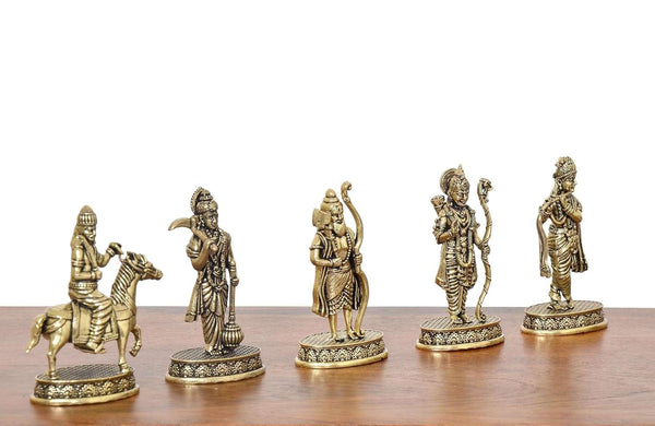 Superfine Brass Vishnu Dashavatara Ten Avatars (Height: 2.5 Inch) Study Setting