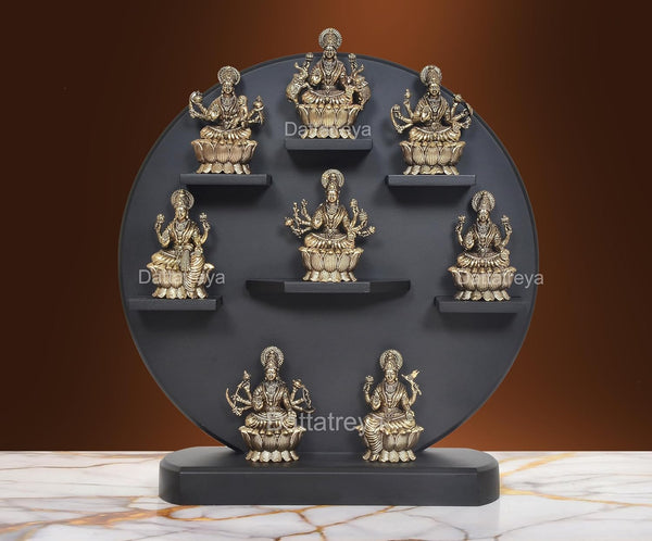 Superfine Brass Goddess Ashtalakshmi Statue (Set of 8) (Height:12.5 Inch)