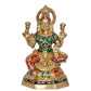 Brass Lakshmi Statue - Goddess Laxmi Idol for Home Decor and Pooja - Hindu Goddess of Wealth Figurine (Height 11.5 Inch)