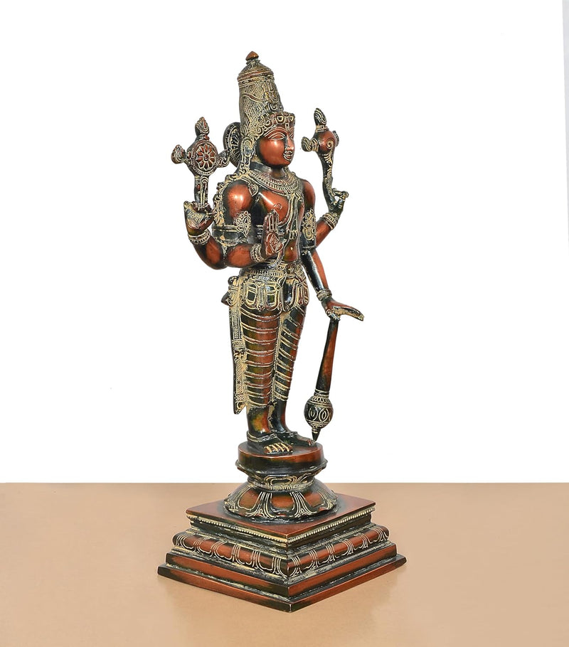 Brass Lord Vishnu Standing Idol (Height 20 Inch)
