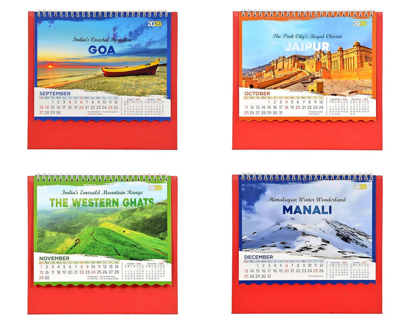 Table Calendar 2026 Mesmerising India |12 Months| (Size 8.5 x 9 Inch)