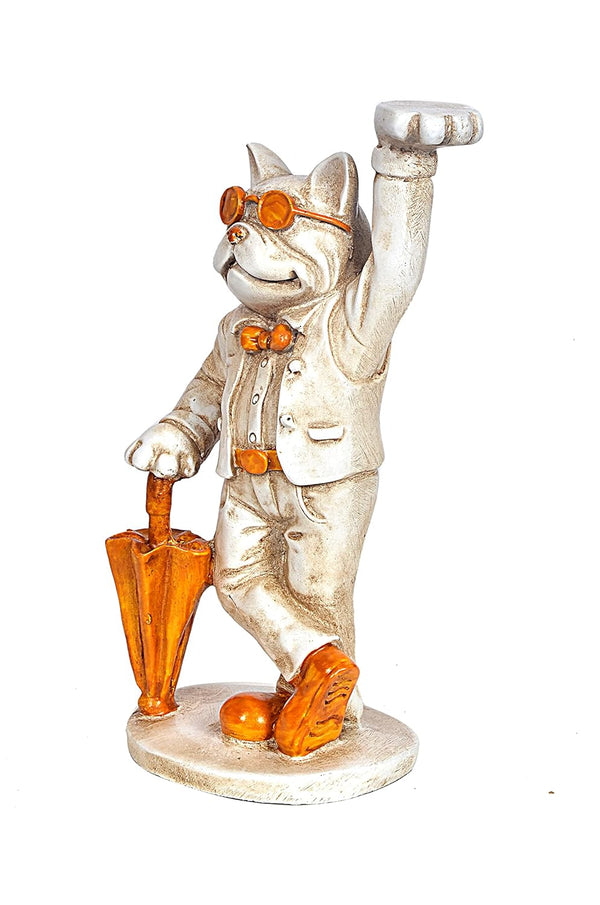 Polyresin Lucky Cat for Home Decor Good Luck and Home Warming Multicolour Height 10 Inches Entryway Setting