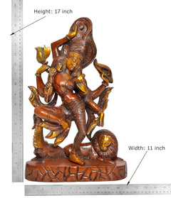 Brass Ardhanrishvara statue, 17 in height with width 11 in measurement view
