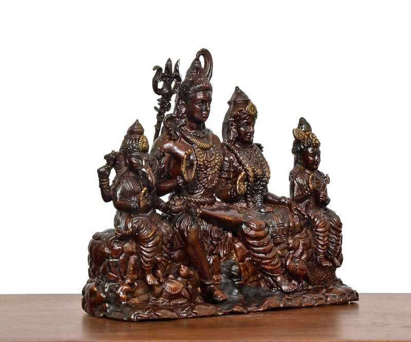 Bronze Shiv Parivar Statue (Height 4.5 Inch)
