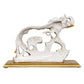 Polyresin Elephant with Baby Home Decor Showpiece Animal Figurine Antique Idol - Height 7.2 Inch, White